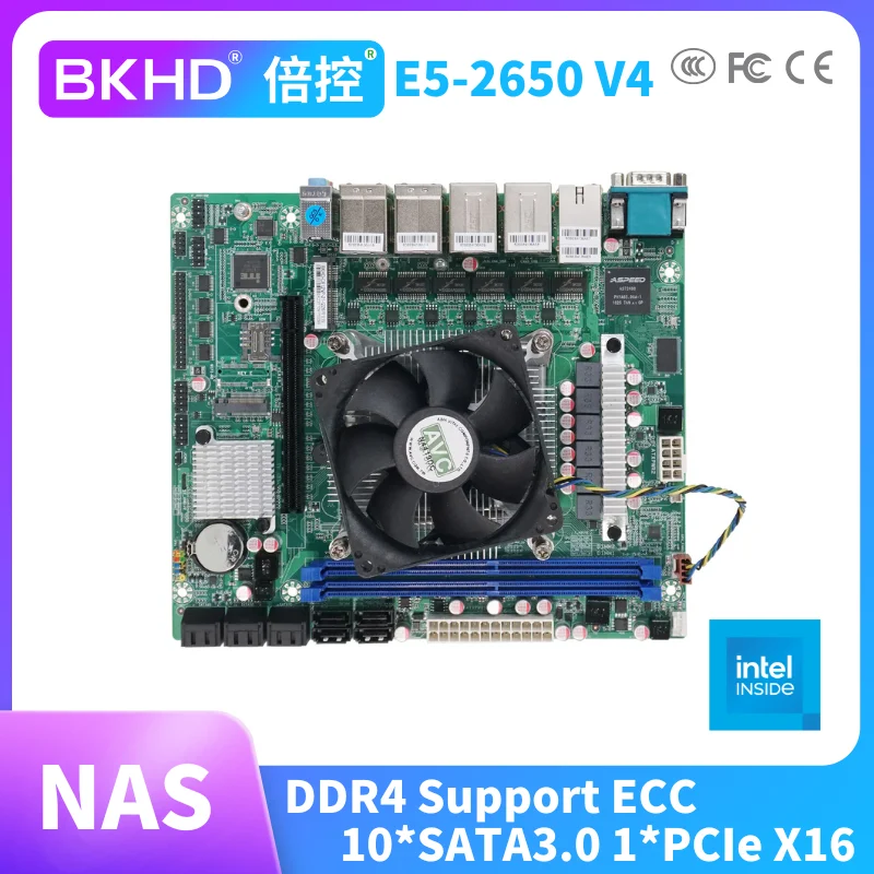 BKHD   μ E5-2650 V4  10 SATA NAS MB 21x18.5cm ECC ޸ Ÿ Ÿ 濭 PCIe 16X, C612